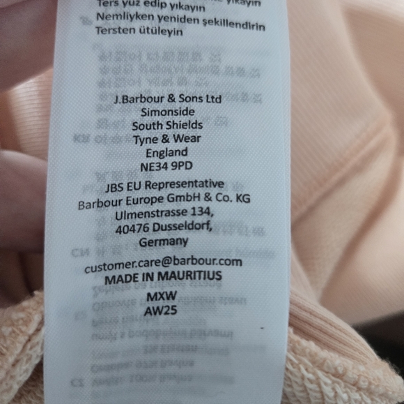 Barbour International Cali Sweatshirt in Peach Parfait - Size USA 12 / UK 16 - Picture 5 of 5